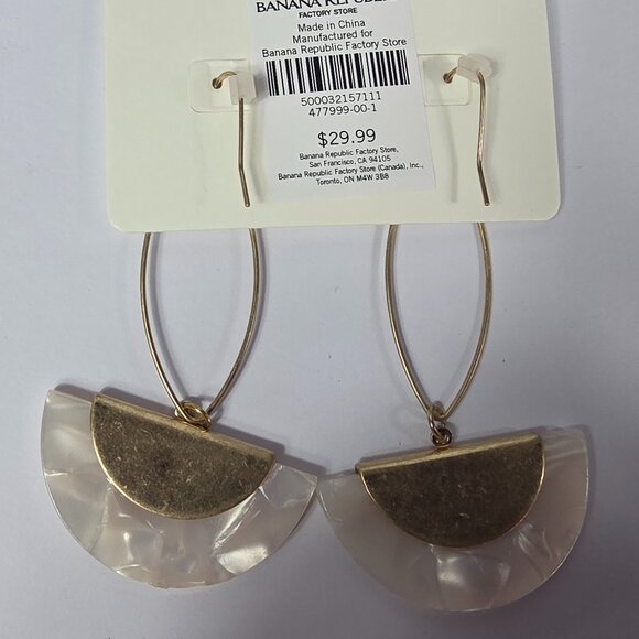 Banana Republic Mother of Pearl Half Moon Earrings - Picture 3 of 5